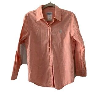ESCADA SPORT Womens Size Small Pink Long Sleeve Button Up Cotton Shirt Blouse